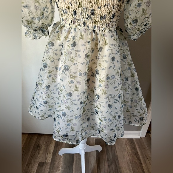 NWT Audrey Parks x Francesca’s Asha Floral Chiffon Babydoll Mini Dress Size S - Picture 12 of 14